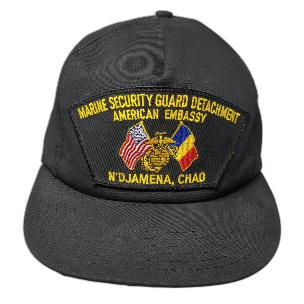 Northstar Snapback Hat Black One Size USMC Marine Security Guard Detachment Chad